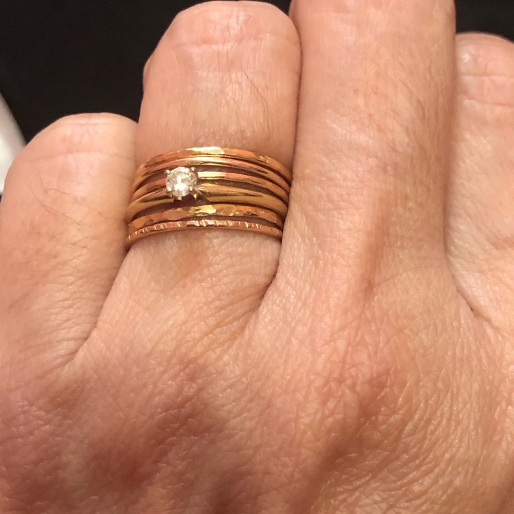 10k Rose Gold Stackable Rings band - Picture 6 of 8